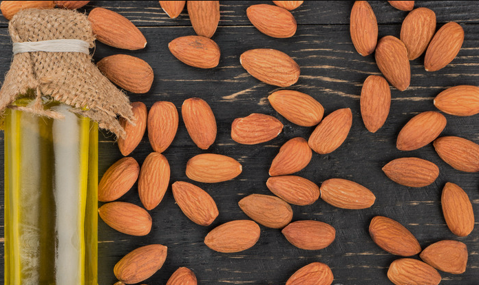 Organic almond oil is used for cooking